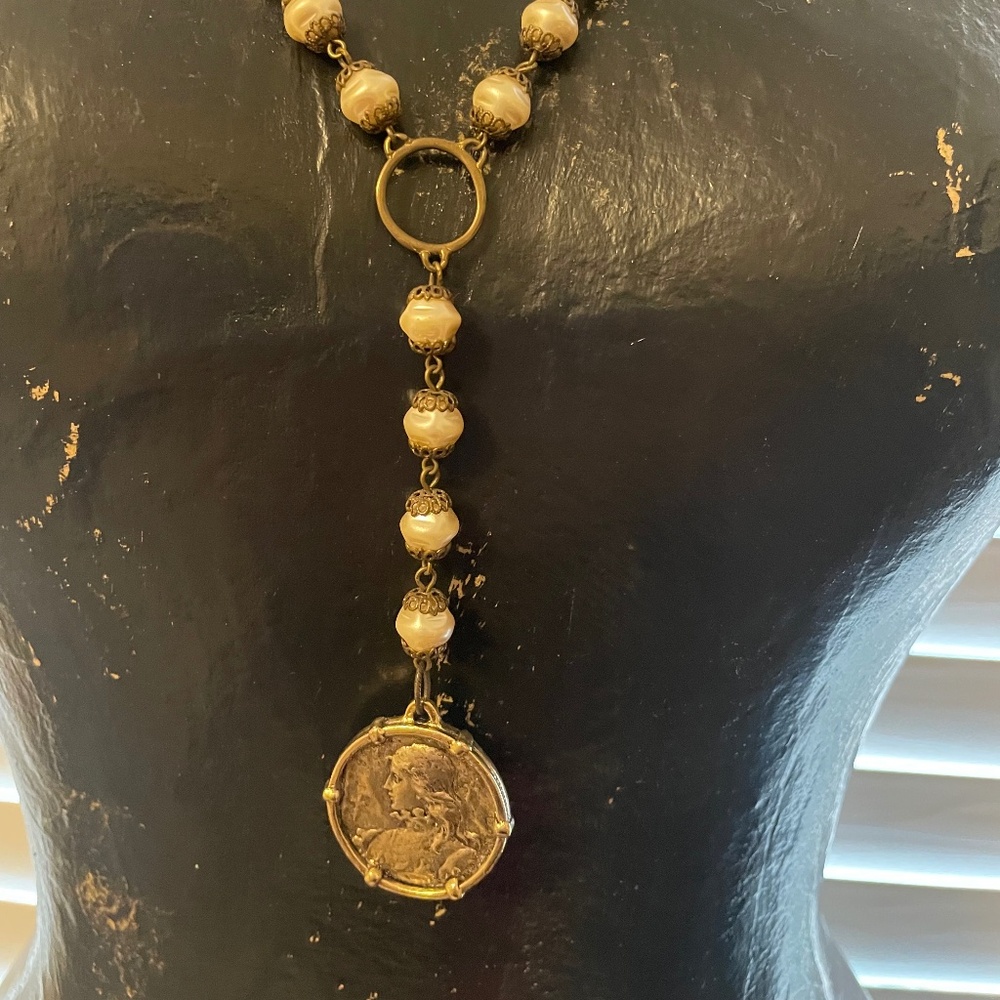 French Joan Of Arc Pendant Necklace